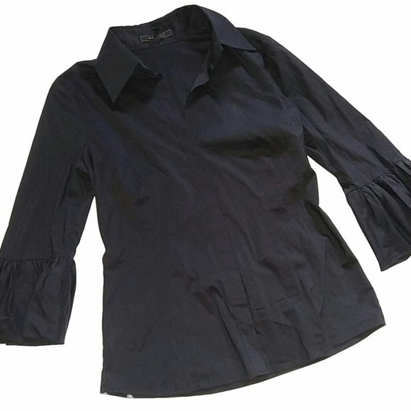 Black Button Top Bell Sleeves M - Picture 2 of 8